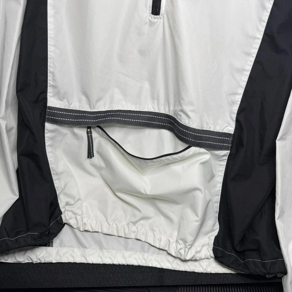 Nike Vintage Center Swoosh Pullover Windbreaker Jacket White Black Large